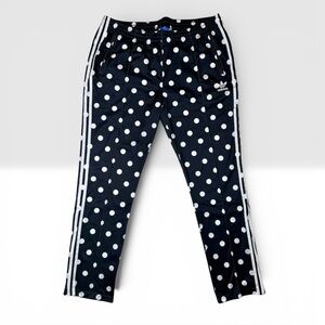 Adidas Originals RARE Black Polka Dot Striped Firebird Sleek Track Pants Y2K XL